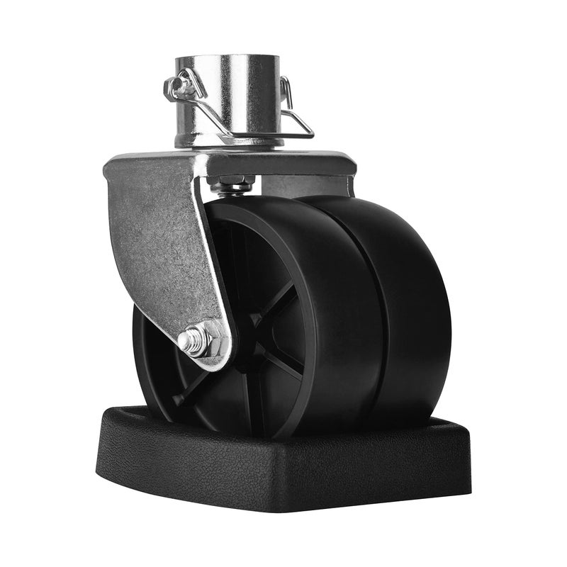 Rockane Dual 6 ' ' Trailer Jack Swivel Caster Wheel Replacement with Rubber Wheel Chock - Image 1